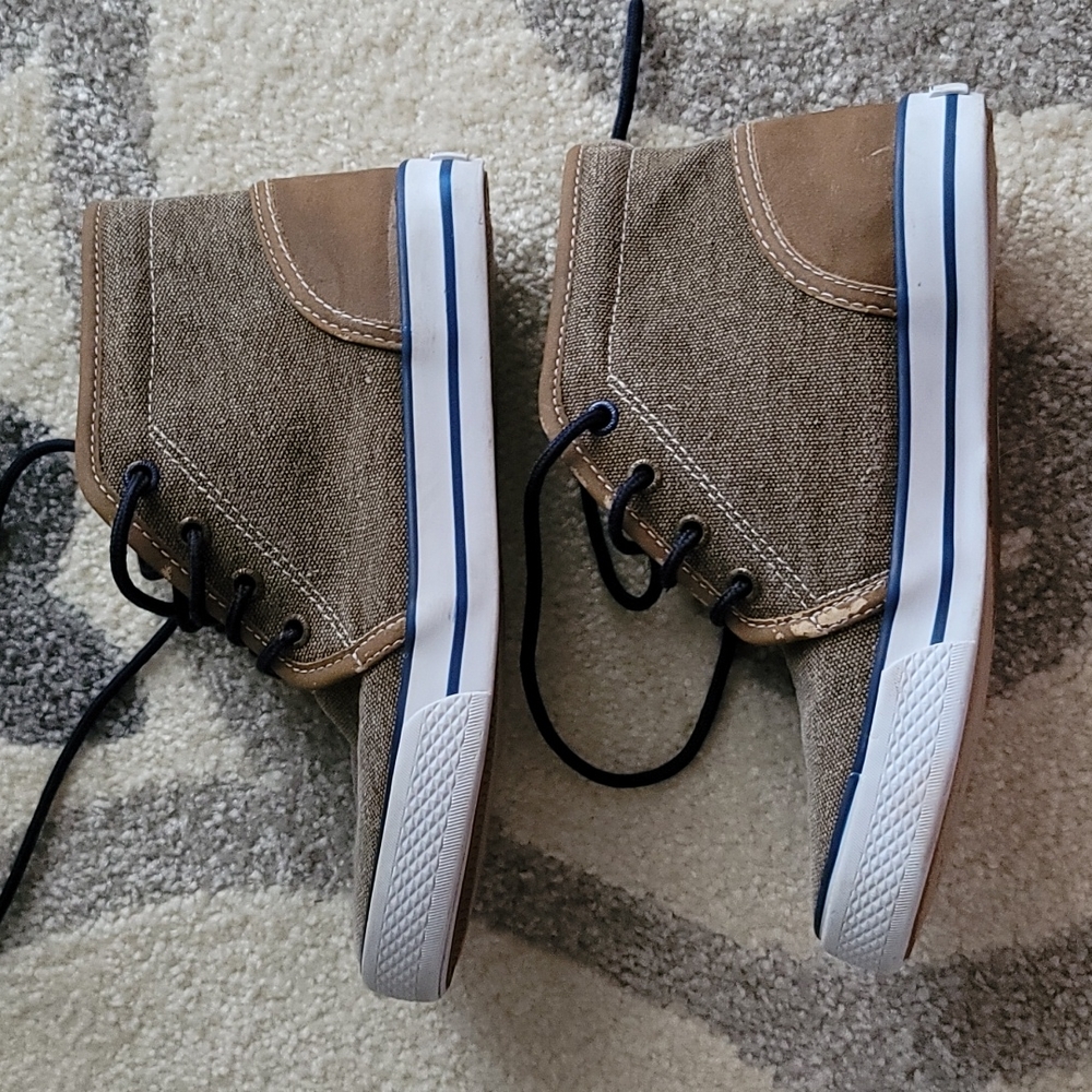 Nautica hightop sneaker, youth sz 2, brown canvas - Picture 10 of 15